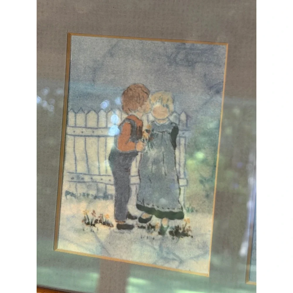 Batiks by Barbara Rasa Children Amish Folk Cabin Country Art Print Framed Decor